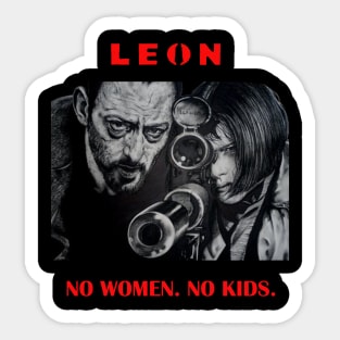 Leon Movie No Women No Kids Retro Sticker